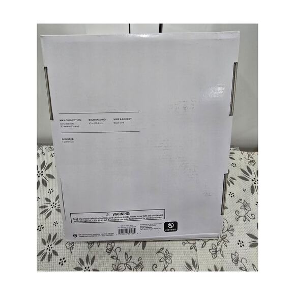 Room Essentials LED String Lights – Black Cord, Warm White - New in Box (Tested) - Picture 2 of 9